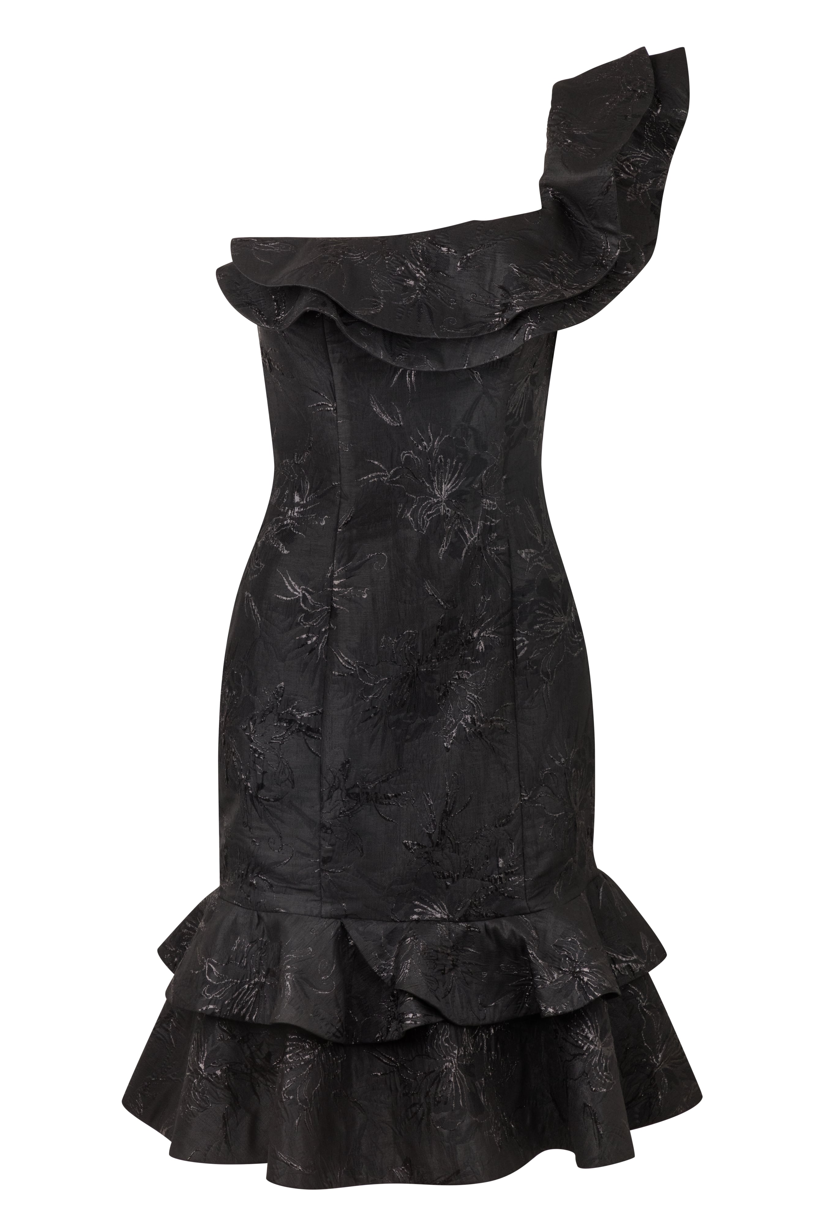 Vestido medio hombro boleros jacquard lurex · foto 1