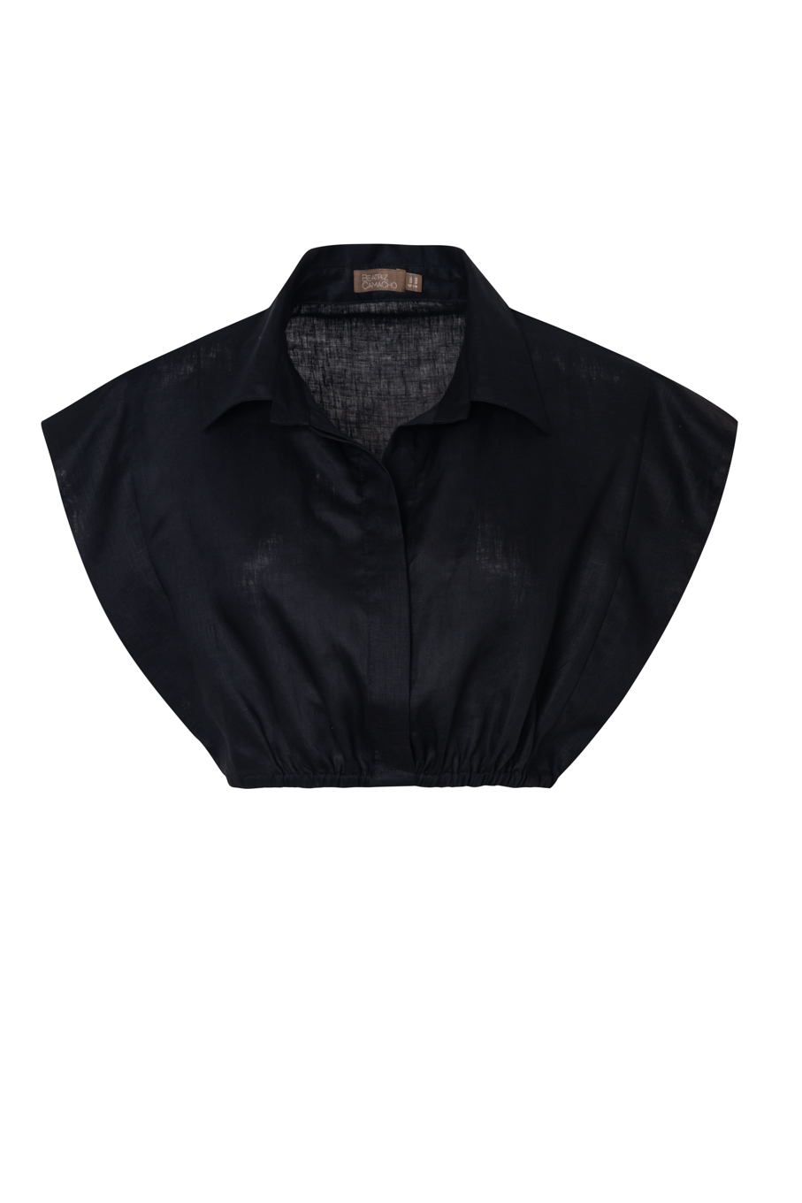 crop top con cuello negro