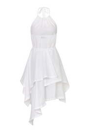 vestido halter lino corto